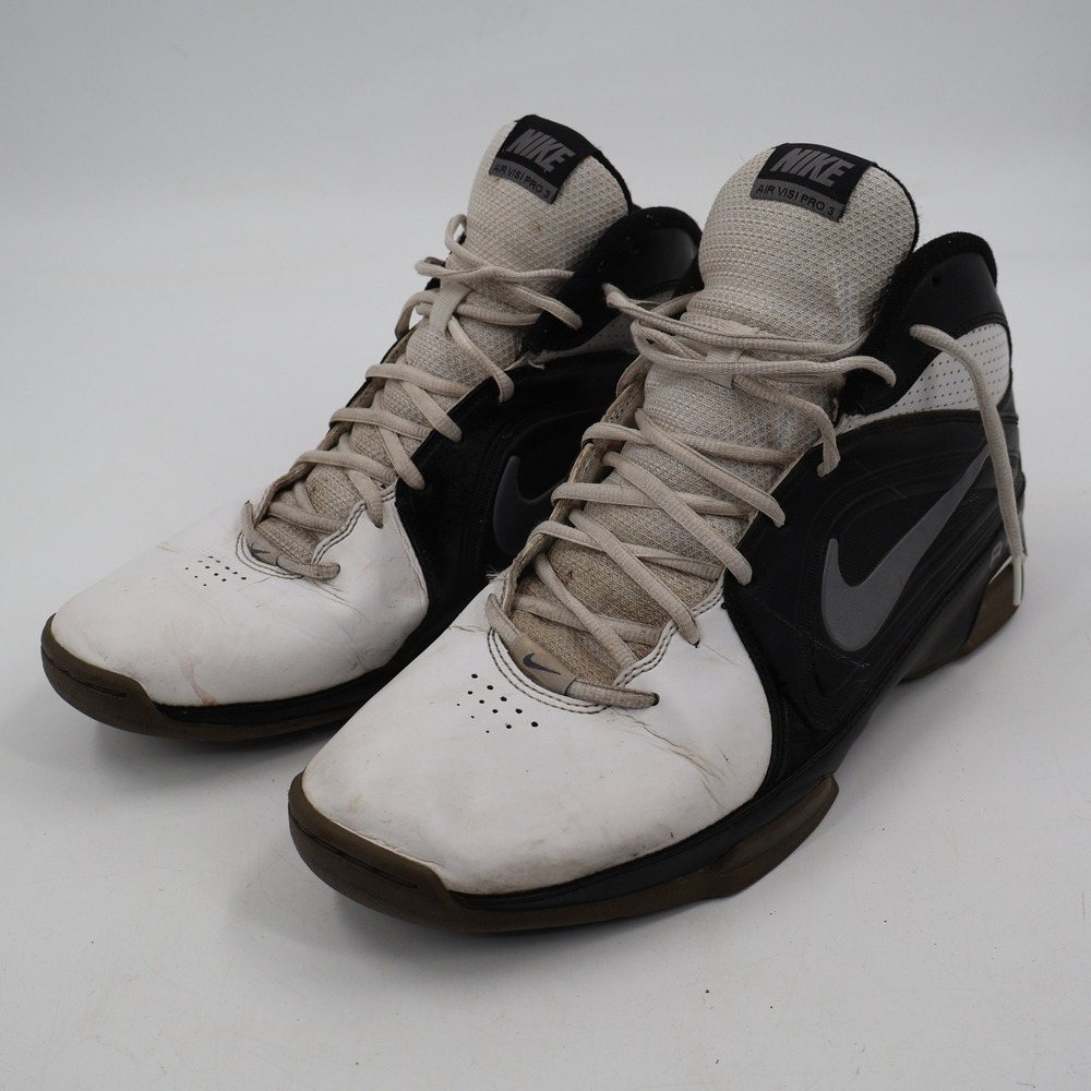 Nike Air Visi Pro 3 Mens 12 Black White Silver Basketball Shoes 525746-003